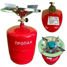 КОМПЛЕКТ ГАЗОВИЙ (БАЛОН, ПАЛЬНИК І ВЕНТИЛЬ) EDON ED-LPG 3KG (ОБʼЄМ БАЛОНА 8 Л)