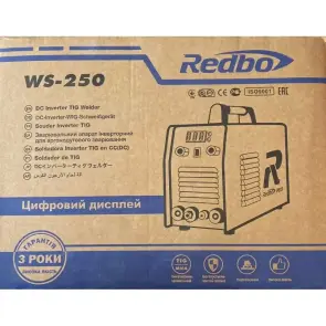СВАРОЧНЫЙ АРГОНОДУГОВОЙ АППАРАТ REDBO WS-250 + MMA (DC, 20-250 А, MMA 1.6-4.0 ММ, ГАРАНТИЯ 3 ГОДА) №10