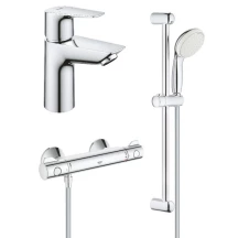 Комплект смесителей для ванной комнаты с термостатом Grohe BauEdge New UA34105TS0