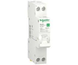 Диференційний автомат 6kA 1M 1P+N 25A C 30mA АC, Resi9 Schneider Electric R9D87625