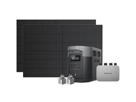 Комплект EcoFlow PowerStream - мікроінвертор 800W + зарядна станція Delta Max 2000 та сонячні панелі 2х400