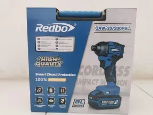 ГАЙКОВЕРТ АККУМУЛЯТОРНЫЙ REDBO OAW-20/200PBL (1 LI-ION БАТАРЕЯ, 20V-4.0AH, ГАРАНТИЯ 1 ГОД) №7