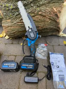 ПИЛА ЛАНЦЮГОВА АКУМУЛЯТОРНА (ЕЛЕКТРОПИЛА) REDBO ACS-18/8 BL (2 LI-ION БАТАРЕЇ, 21V-4.0AH, ГАРАНТІЯ 1 РІК) №7
