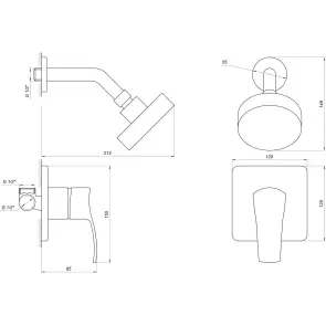 Душова система вбудована Globus Lux GLQU-0105S-KIT №5