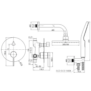 Душова система вбудована TOPAZ MODERNO TMD-33205-H78A №3