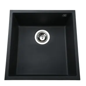 Гранітна мийка Globus Lux AMMER пiдстiльна, чорний 440 х 440 мм - А0002 №1
