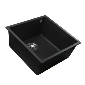 Гранітна мийка Globus Lux AMMER пiдстiльна, чорний 440 х 440 мм - А0002 №4