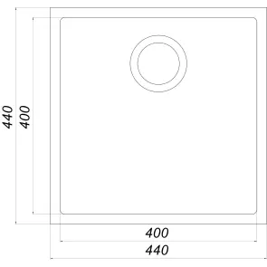 Гранітна мийка Globus Lux AMMER пiдстiльна, чорний 440 х 440 мм - А0002 №5