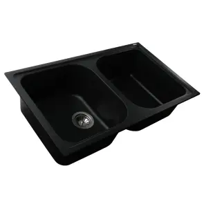 Гранітна мийка Globus Lux MALAREN чорний 860х500мм-А0002 №3