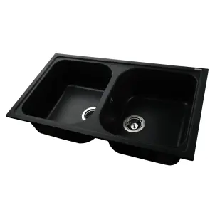 Гранітна мийка Globus Lux MALAREN чорний 860х500мм-А0002 №4