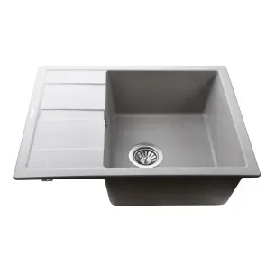 Гранитная мойка Globus Lux ONE серый камень 650x500мм-А0005 №2