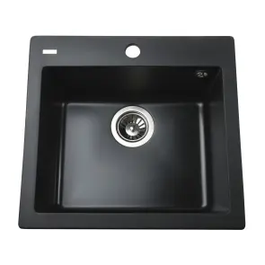 Гранітна мийка Globus Lux AOSTA чорний 490x455мм-А0002 №1