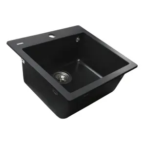 Гранітна мийка Globus Lux AOSTA чорний 490x455мм-А0002 №3