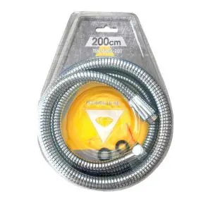 Шланг для душу TOPAZ TSH-6004-200 хром 200см посилений рухома гайка, Blister №1