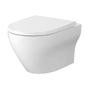 CET С201 ПІДВІСНИЙ УНІТАЗ ОВАЛЬНИЙ LARGA PRO VORTEX З ДЮРОПЛАСТОВИМ СИДІННЯМ SLIM №1