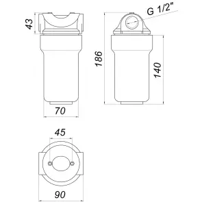 Фільтр-колба для котлів (поліфосф. сіль) Bіо+ systems SL25, 1/2″ №4