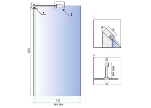 Душова Стінка REA Aero N 80 Хром REA-K7552 №5