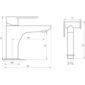 Смеситель для умывальника TOPAZ BARTS TB 07204-H36 №7