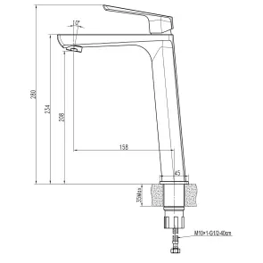 Смеситель для умывальника TOPAZ LEXI TL 21203-H57-BL №6