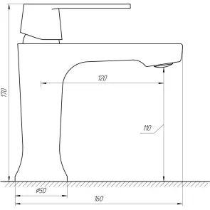 Змішувач для умивальника Globus Lux Laguna GLA-0401-10-BB №5