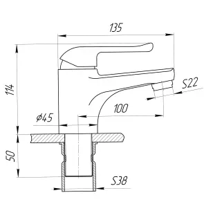 Змішувач для умивальника Globus Lux LEON SL-101 №7