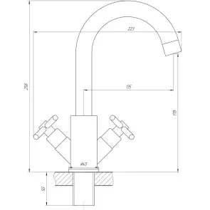 Смеситель для умывальника Globus Lux DUKAT SD4-101RS №6
