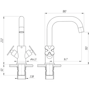 Змішувач для умивальника Globus Lux DUKAT-8 SD8-101S №7
