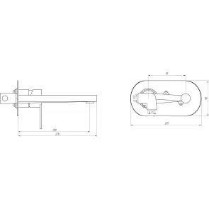 Змішувач для умивальника TOPAZ BARTS TB-07225-H36 вбудований у стіну, cartridge D35 №3