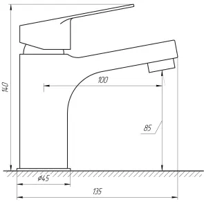 Змішувач для умивальника TOPAZ CAPRI TCA 15207-H44 картридж D25,H=140, шлангиTAQ-M0855 №8