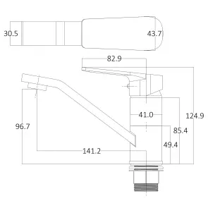 Змішувач для умивальника Globus Lux BONN GLB-0203MQ №7