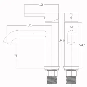 Змішувач для умивальника Globus Lux LAZER Pro GLPR-401-00 №8