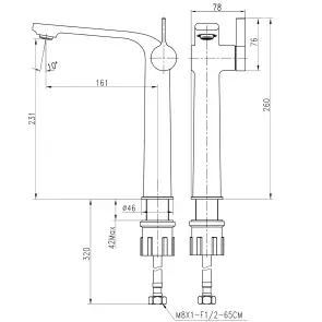 Смеситель для умывальника TOPAZ MODERNO TMD-33203-H78 №9