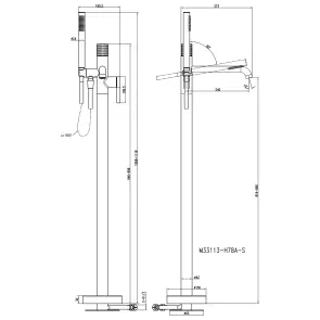 Змішувач для ванни TOPAZ LOFT TLF 32113R-H39-C №9