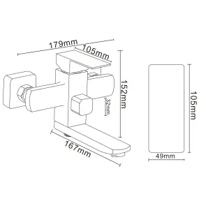 Змішувач для ванни Globus Lux KUBUS SKU-102N №6