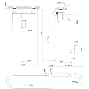 Змішувач для ванни Globus Lux PIANO GLPN-0208N №6