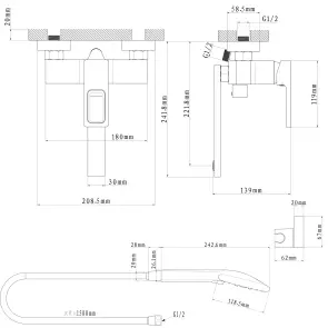 Змішувач для ванни Globus Lux PIANO GLPN-0102N №7