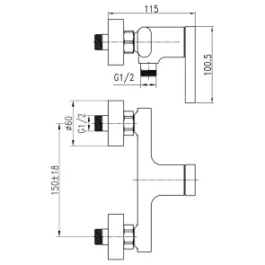 Змішувач для душу TOPAZ MODERNO TMD-33701-H78A №8
