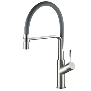 Змішувач для кухні Globus Lux DENVER Flex GDF-32-08-02 Сталь-Сірий Гофровилив, латунь №2