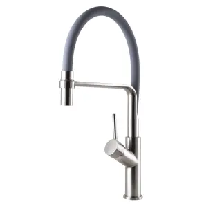 Змішувач для кухні Globus Lux DENVER Flex GDF-32-08-02 Сталь-Сірий Гофровилив, латунь №6