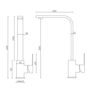 Смеситель для кухни Globus Lux KUBUS SKU-203S-GP №6