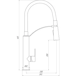 Смеситель для кухни TOPAZ MODERNO TMD-8817-H23-BL №9