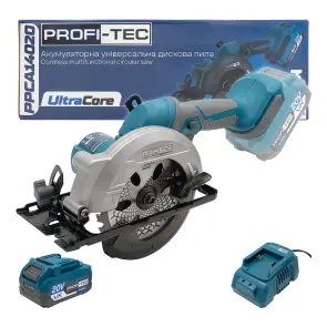 Акумуляторна універсальна дискова пила PROFI-TEC PPCA14020 UltraCore (1×PT2040VX (4.0 Аг), зарядний пристрій) №14