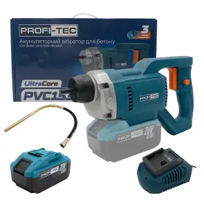 Аккумуляторный вибратор для бетона PROFI-TEC PCV1535 (1×PT2080EP (8.0 Ач), зарядное устройство) №34