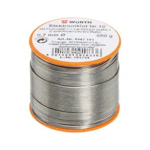Припій для пайки електронних компонентів, №10, SN60/PB40, 250 g, D0,7 №1