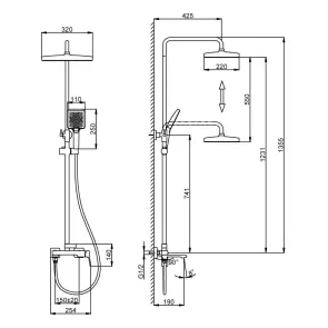 Душевая система FRAP F2484, 3 функции, хром №6