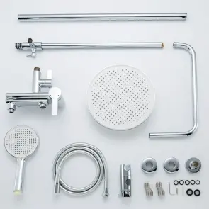 Душевая система FRAP F2488 с поворотным изливом, 3 функции, латунь, хром №4
