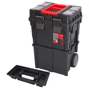 Ящик для инструментов на колесах QBRICK Wheelbox HD Compact Logic Black PA (450x350x645мм) (5901238248934) №1