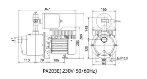 PX203-E SHIMGE багатоступ. станція (0,37 кВт, Нmax=32м, Qmax=70л/хв) {1} №3