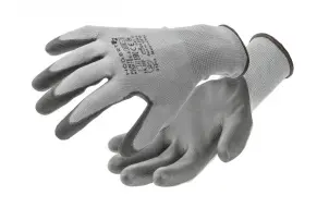 Перчатки защитные Hoegert HUNTE HT5K758-11 с полиуретановым покрытием серые, 11 (5 пар) №1