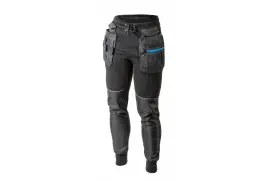 Штани спортивні/робочі Hoegert TREBEL HT5K902-2XL з кишенями 65% бавовна/35% поліестер чорні, 2XL (56)